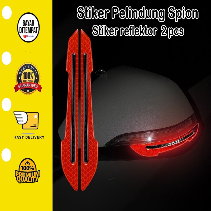 [BISA COD] Stiker reflektor anti Baret Pelindung Cover Spion Mobil Sticker 2Pcs