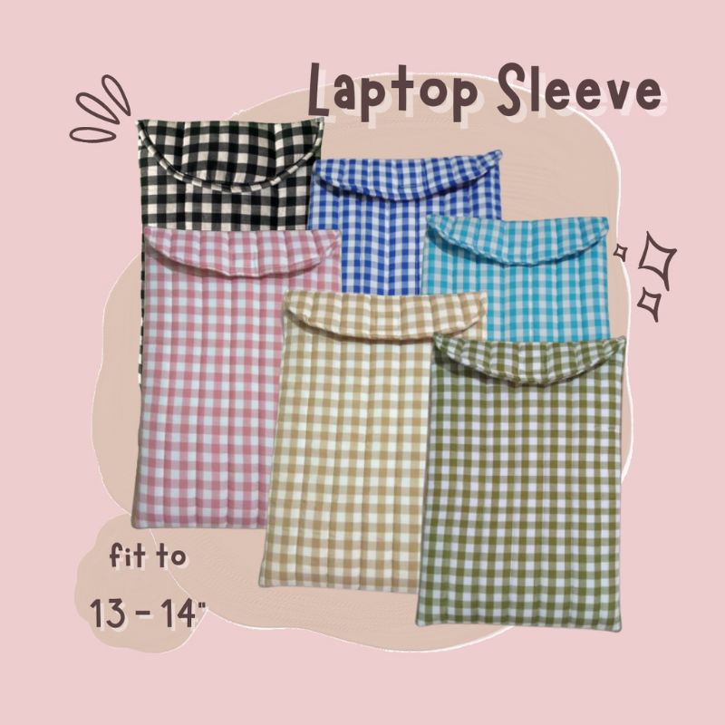 Laptop Slevees Gingham by Wearing Basita (Tas laptop / Case Laptop / Case Ipad / Puffy Muffy)