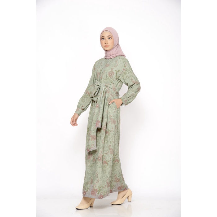 dress wanita ZM Zaskia Mecca - Chaty Sage Dress - Jelita Indonesia Edisi Likupang - XXL jumbo hijab 