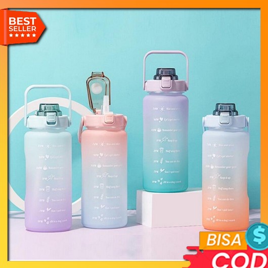 Botol Minum Aesthetic Sport Lucu Karakter Perempuan Wanita Cowok Cewek Laki Laki Tumbler Kaca Tempat