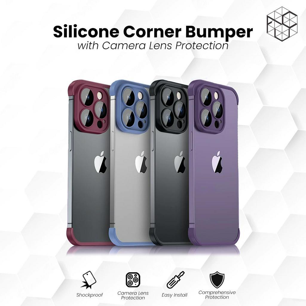 Silicone Corner Bumper iPhone with Camera Lens Protection Thin Compact Easy Install Protective for iPhone 11 12 13 14 Series