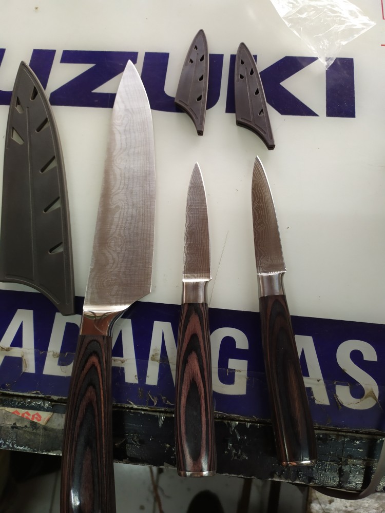 Pisau Dapur Chef Damascus Pattern - Pisau Dapur - Peralatan Masak - Pisau