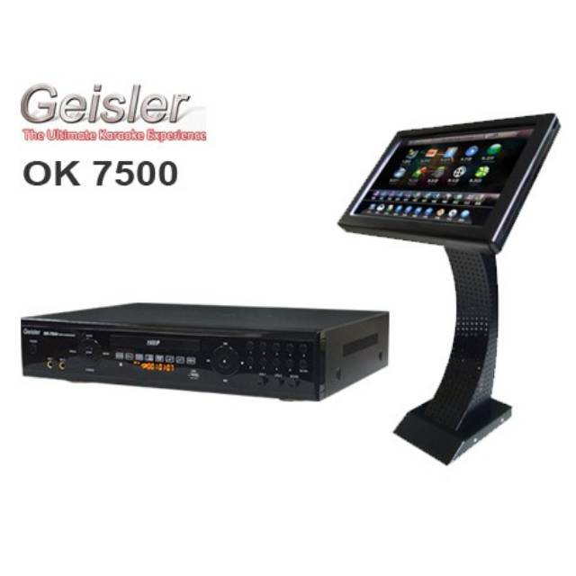 DVD PLAYER KARAOKE GEISLER OK 7500 + LAYAR TOUCHSCREEN GEISLER 19"