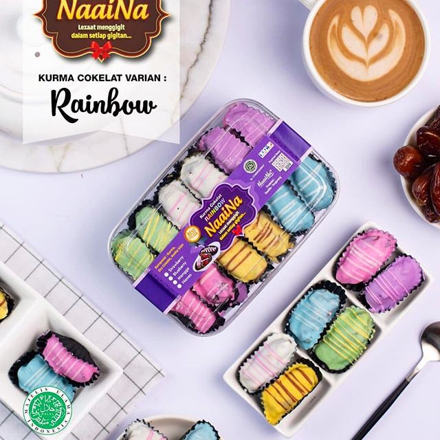 

Kurcok kurma cokelat warna rainbow naaina