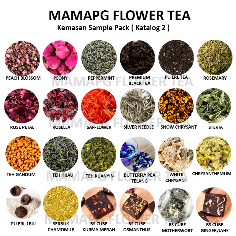 FLOWER TEA / TEH BUNGA Sachet MIN 5 SACHET Lavender Telang Chamomile Chrysanthemum 57 JENIS