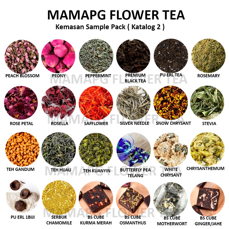 FLOWER TEA / TEH BUNGA Sachet MIN 5 SACHET Lavender Telang Chamomile Chrysanthemum 57 JENIS