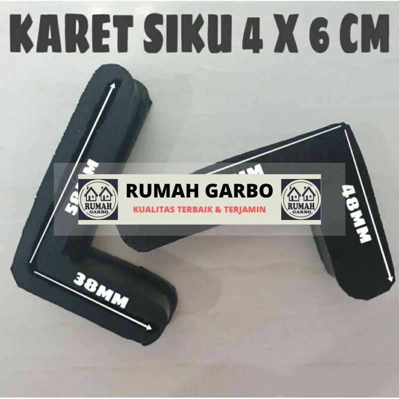 Karet Siku L Alas Kaki Tatakan Tiang Rak Besi Siku Lubang 4x6 CM