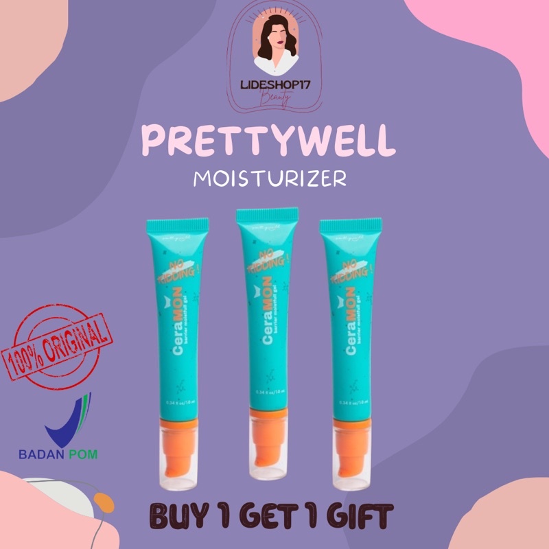 [READY] MOISTURIZER BY PRETTYWELL CERAMON BARRIER MOISTFULL GEL PELEMBAB WAJAH PRETTY WELL CONFIDENT FANCY RARE CERAMON FULL SIZE MOISTURIZER CERAMON TRAVEL SIZE