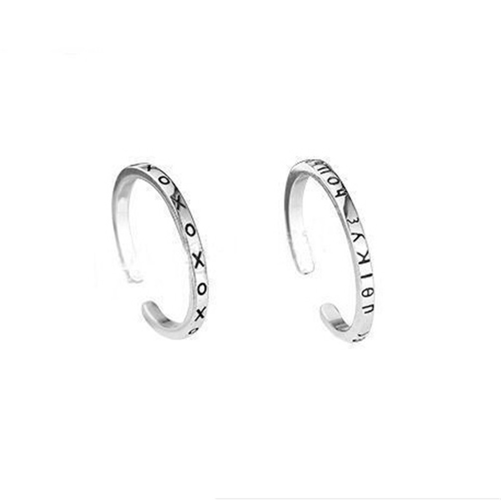 【COD Tangding】2pcs / Set Cincin Jari Telunjuk Model Terbuka Desain Simple Untuk Wanita Element