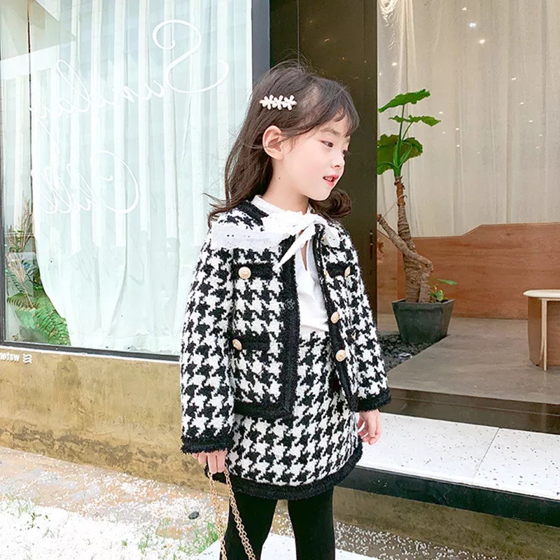 MIJUNG GIRL SET/SETELAN ANAK PEREMPUAN IMPORT/BAJU BLAZER+ROK RAJUT ANAK/BAJU ANAK PEREMPUAN  RAJUT
