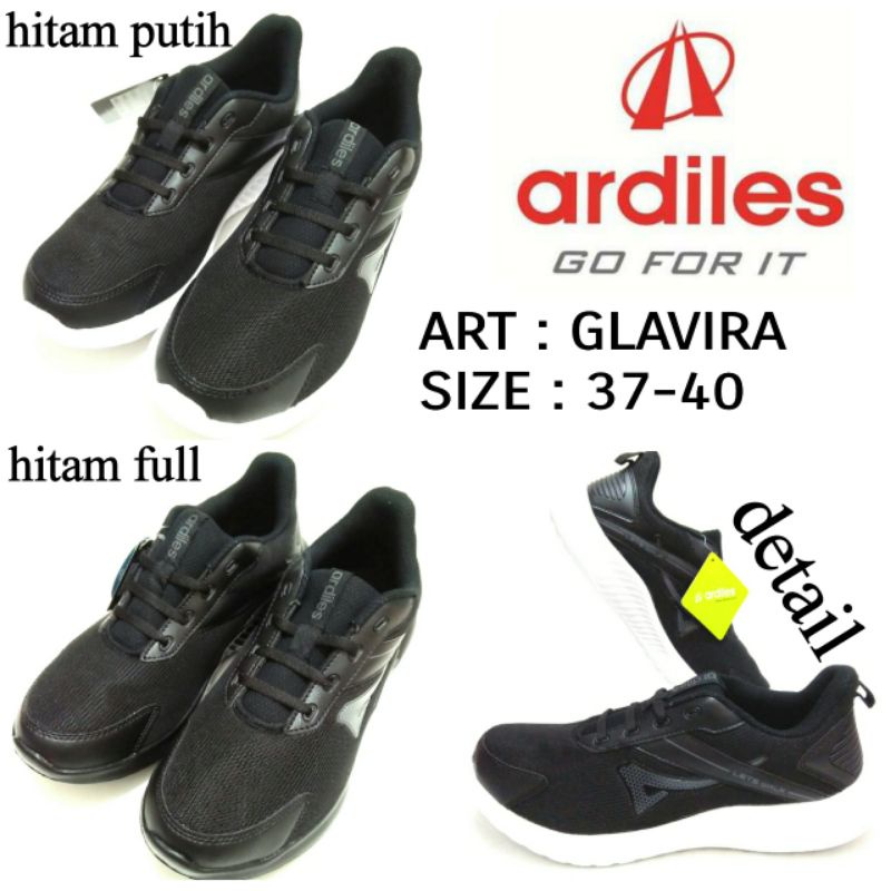 SEPATU SEKOLAH / SEPATU FASHION UNISEX ARDILES GLAVIRA TERBARU HARGA TERMURAH SIZE 37-40 WARNA HITAM PUTIH DAN HITAM FULL