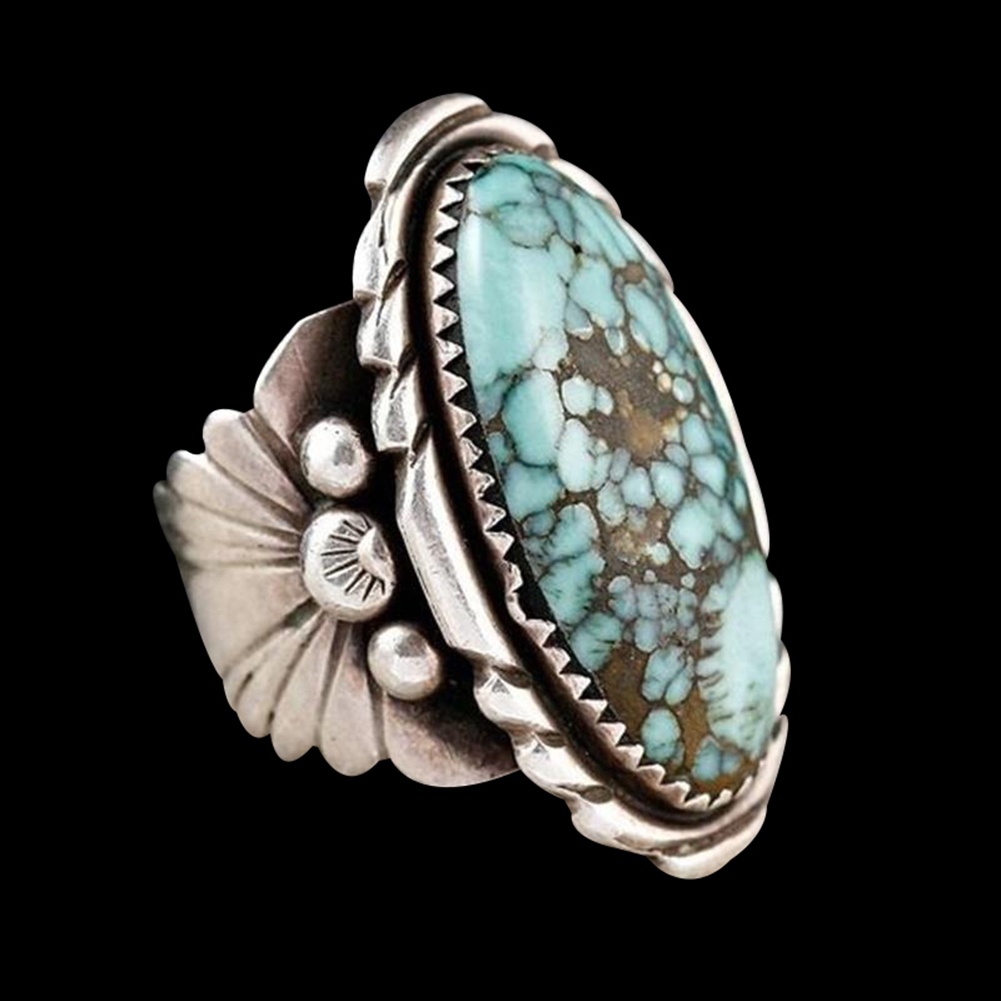 Hu Hu Hu Hu Hu Alat Bantu Pasang Kacamata♡ Cincin Priawanita Desain Ukiran Hias Turquoise Bentuk Oval Gaya Antik Untuk Pestacosplayhadiah