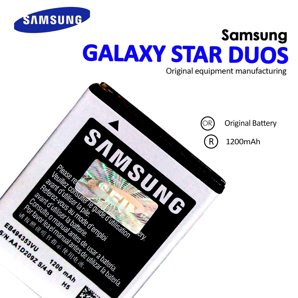 Baterai Original Samsung Star Duos S5282