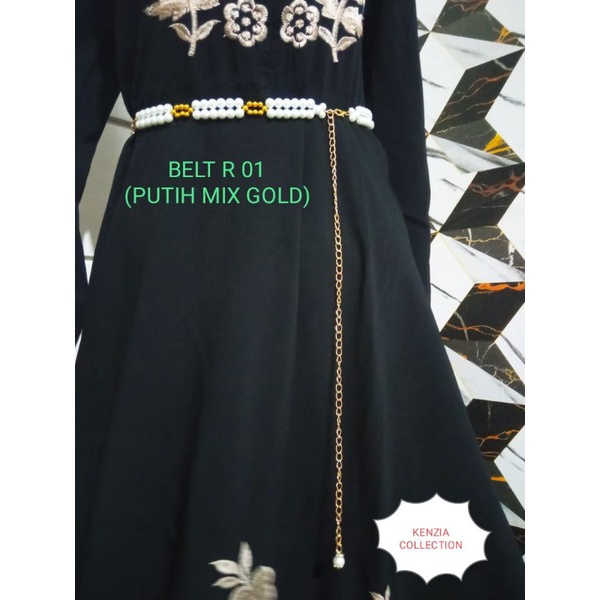 BELT SQUARE MUTIARA 2 SUSUN /IKAT PINGGANG MEWAH WANITA