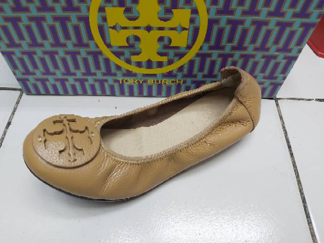 Tory flat leather / sepatu tory / sepatu kulit +include box