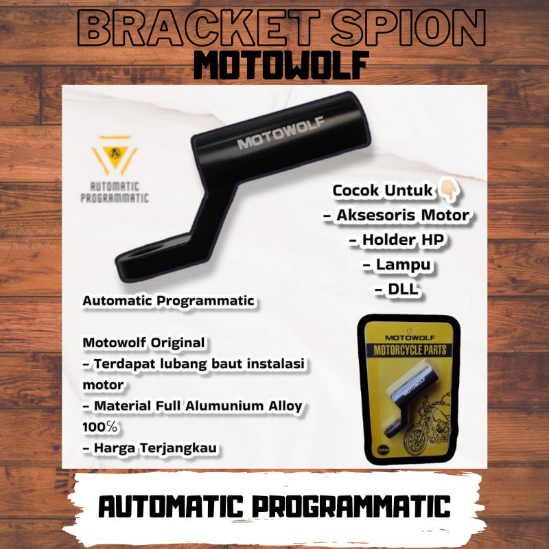 Bracket Breket Motowolf Spion Original Lampu Senter Holder Hp Motor