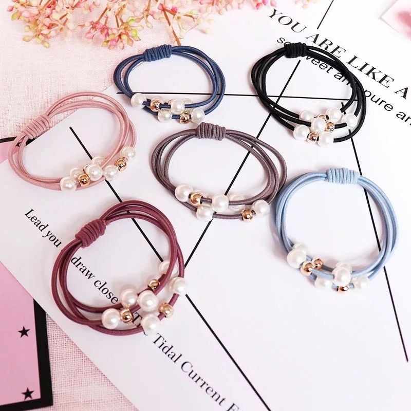 IKATAN RAMBUT KOREA IMPORT / IKAT RAMBUT KARET MOTIF KOREA STYLE / AKSESORIS RAMBUT KOREA / KARET GELANG RAMBUT-I.R - #34 RANDOM