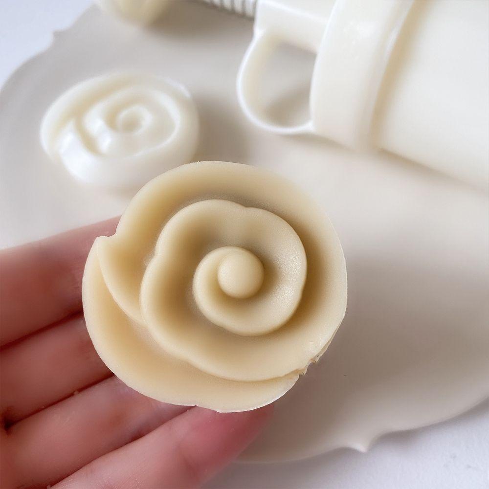 Cetakan Kue Bulan 3D Bahan Plastik Model Tekan Tangan