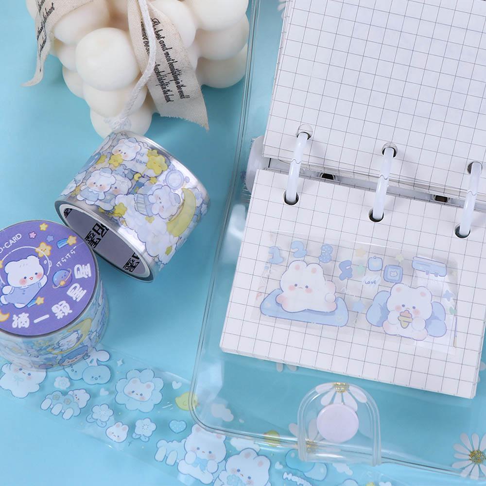 Lanfy Tape Perekat Kreatif Siswa Alat Tulis Buku Pegangan Dekoratif Scrapbooking Tape Stiker DIY Bahan Pita Dekoratif