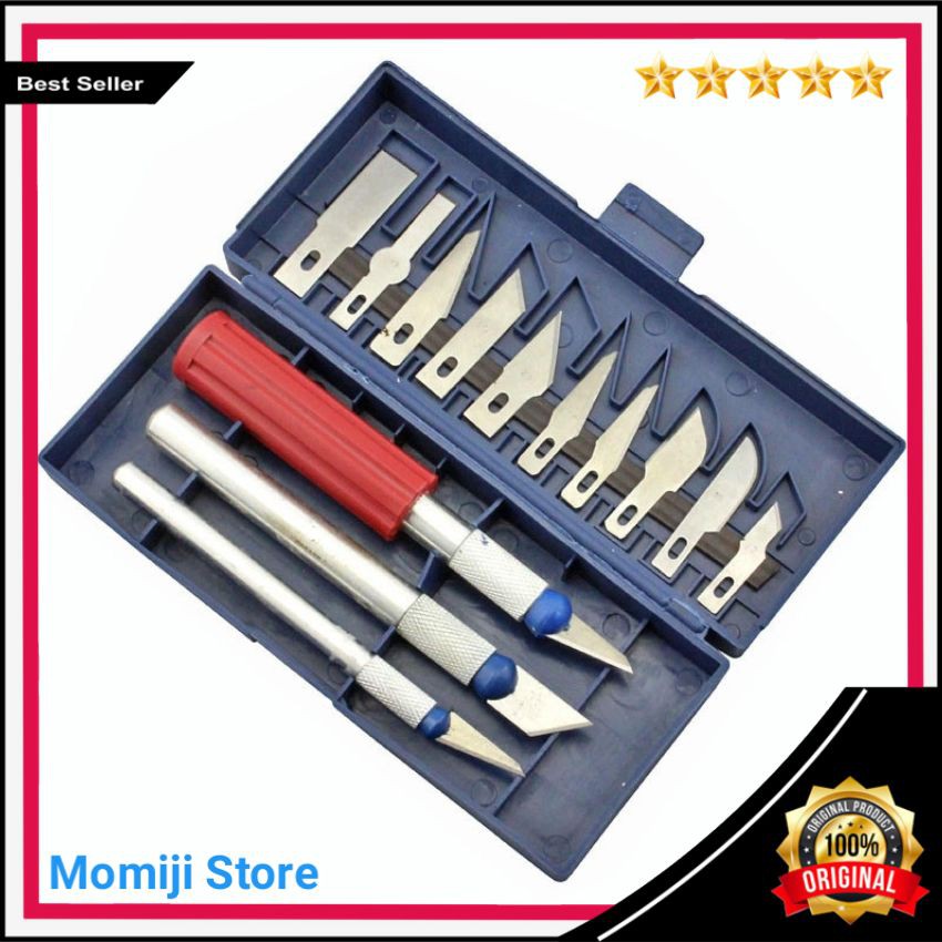 

Murah Set Pisau Ukir Seni 13 in 1 Crafting Art Knife with 3 Handle Keren