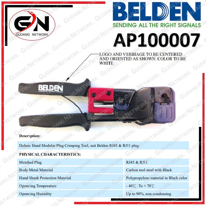 Belden CAT6 Crimping Tool Modular Plug RJ45 RJ11 ORIGINAL