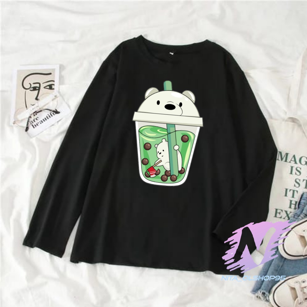 KAOS ANAK LENGAN PANJANG ANIMASI BOBA WE BARE BEARS