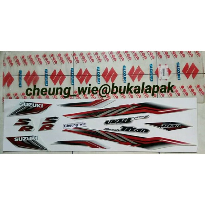68000B45H30NYUH Lis body/ striping / stiker suzuki smash titan 115 SR CW 2011 putih ori SGP