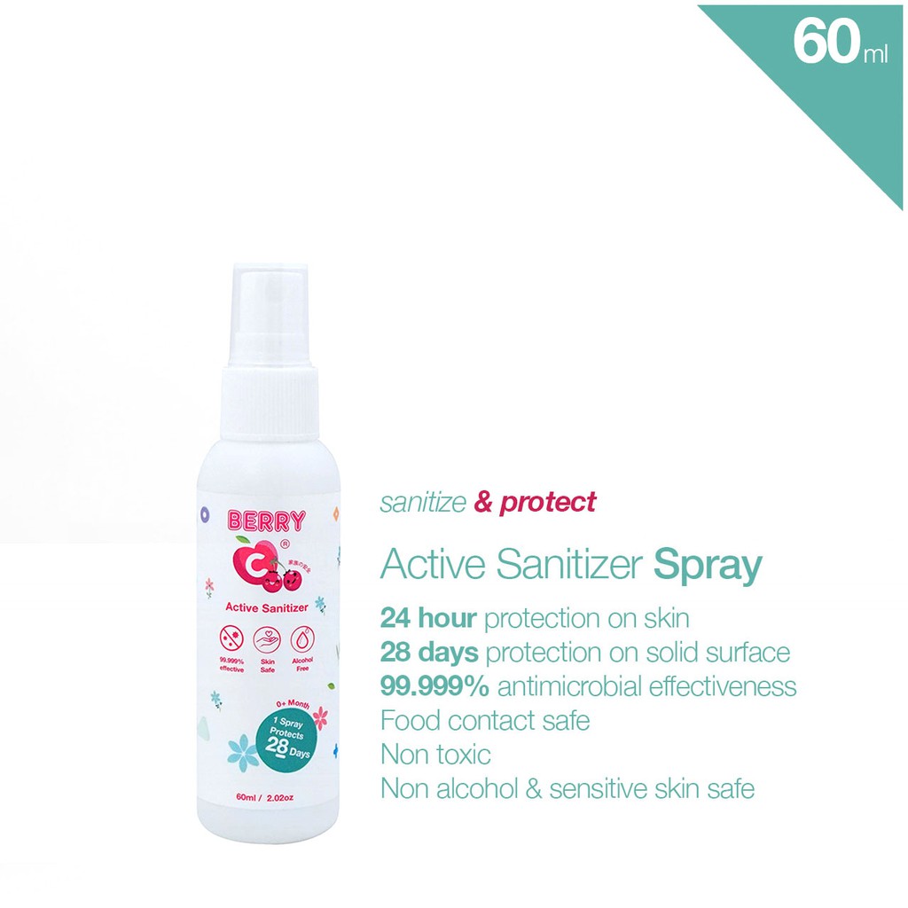 

TEVO BerryC Hand & Baby Sanitizer Aman untuk Kulit Sensitif, Food Contact Safe & Non Alkohol 60ML