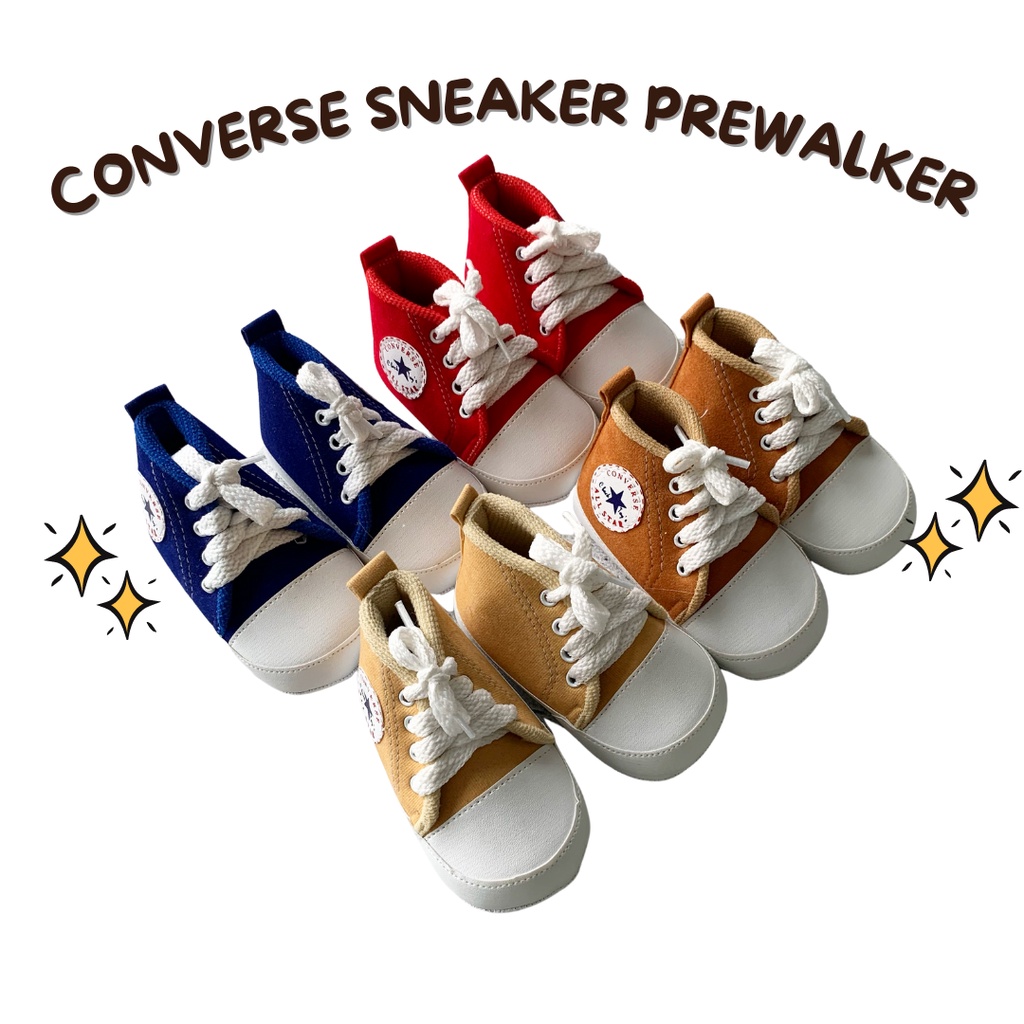 sepatu bayi sneakers bayi prewalker bayi 6-18  bulan converse prewalker