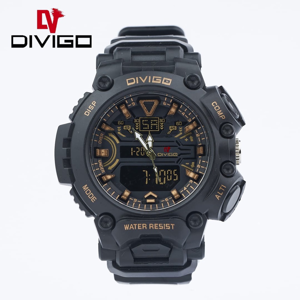 [DGS] Jam Tangan Pria Divigo Analog Sport Strab Rubber Tahan Air D-23