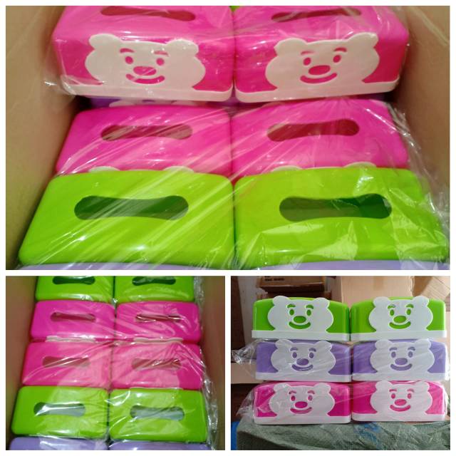 TEMPAT TISU ( KARAKTER ) GROSIR / TISUE KOTAK / KOTAK TISSUE PLASTIK PANDA