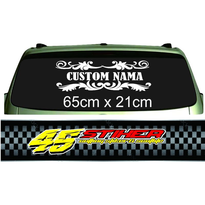 sticker cutting kaca belakang mobil custom