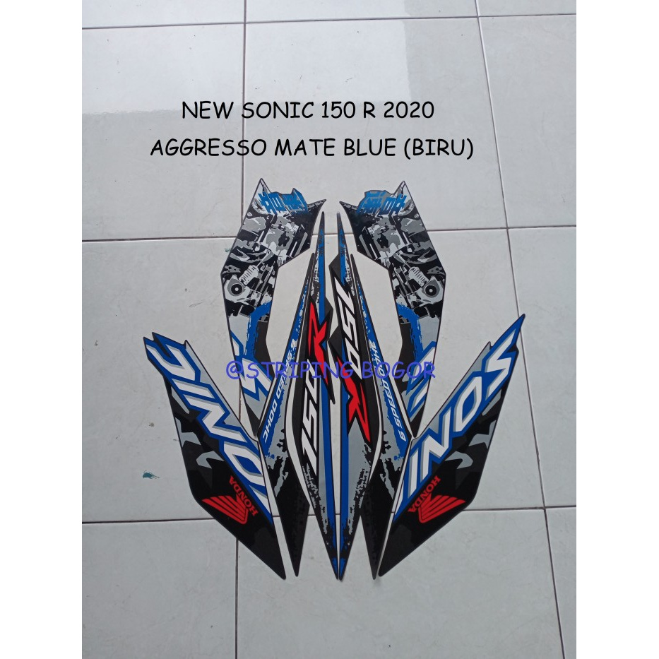 Striping Stiker Motor Honda Sonic 150 R 2020 Biru herosima