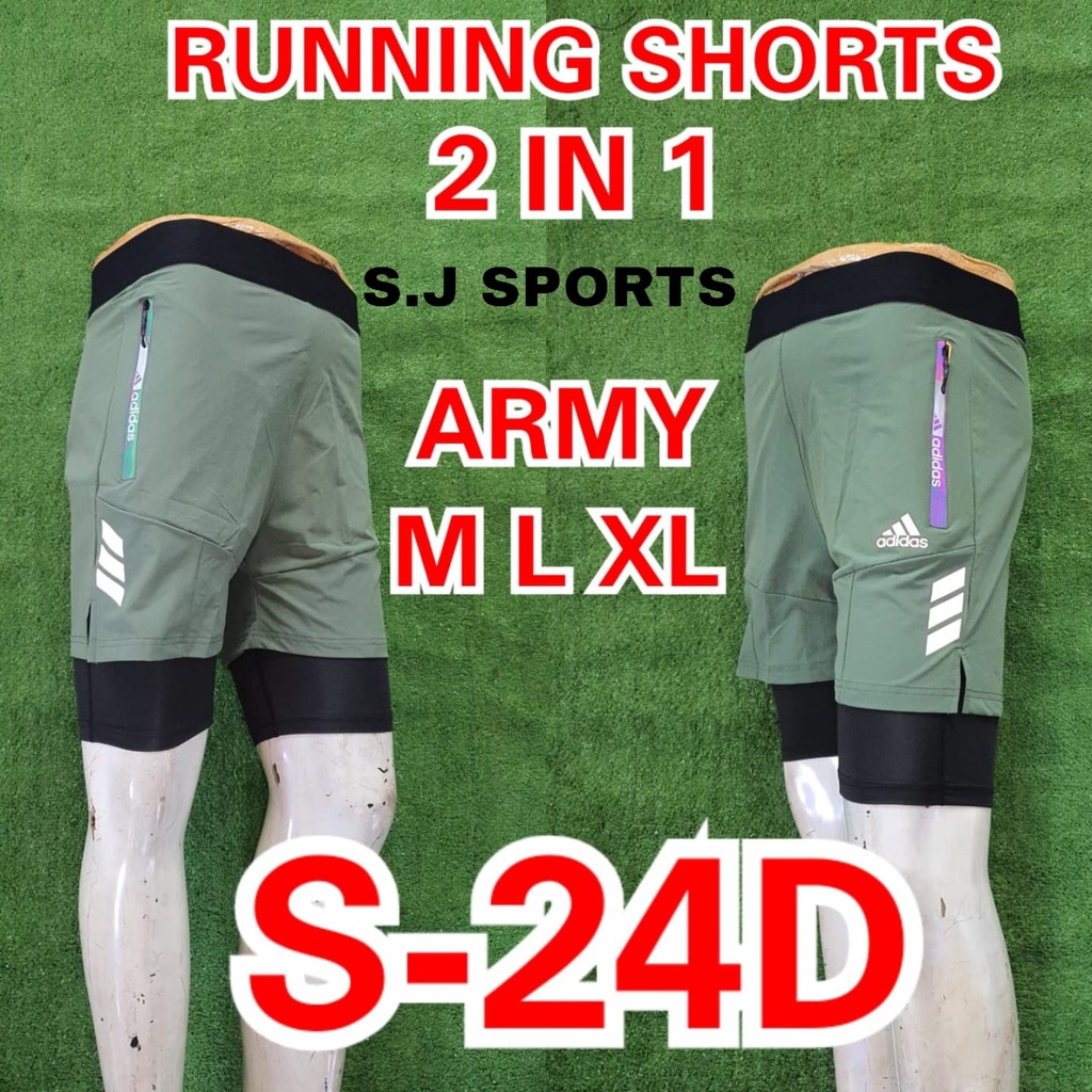 Celana Lari Pria 2 in 1 Nike  Running Shorts Gym Training