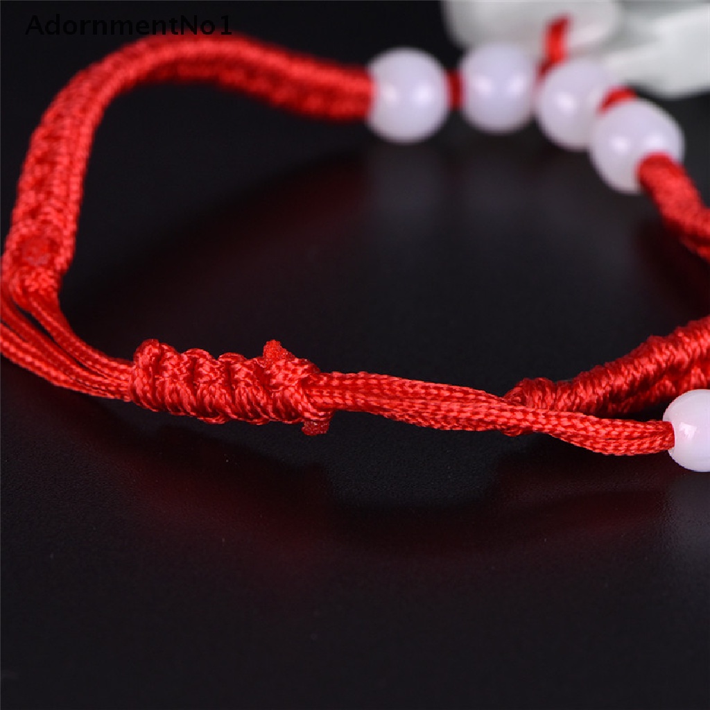 [AdornmentNo1] 1PC Jade Beads Red String Rope Bracelet Good Luck Lucky Success Moral Amulet Hot [new]