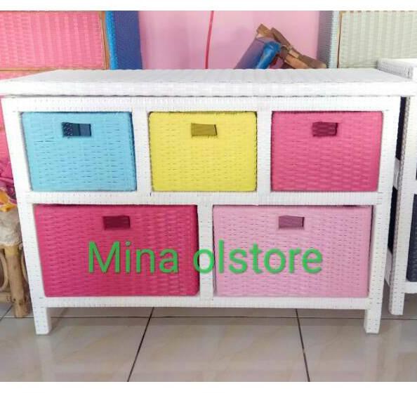 Best Seller Lemari laci rotan sintetis 5 laci Shopee Best Seller Lemari laci rotan sintetis 5 laci Shopee