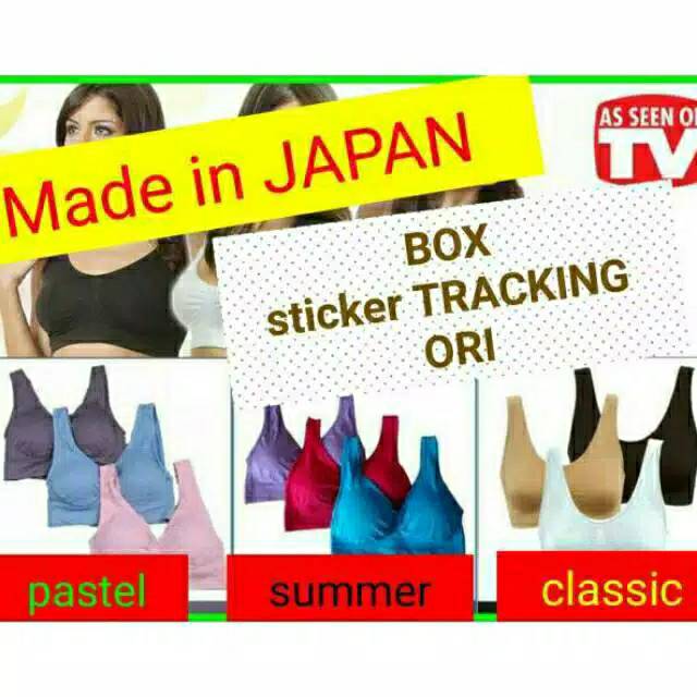 Genie Bra 1 Set Isi 3 Pcs Made In Japan ,  Genie Bra Sport Isi 3 Pcs , Genie Pastel Summer Classic