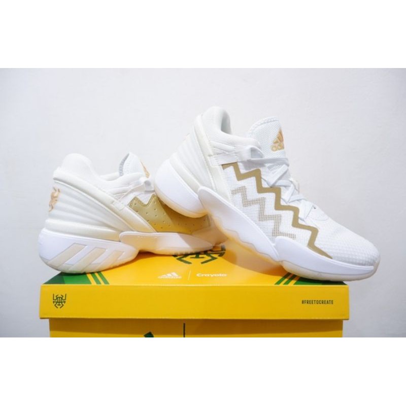 ADIDAS DON ISSUE 2 "WHITE GOLD" CLOUD WHITE/GOLD METALLIC-CORE BLACKPK (Perfect Kicks) QualityBNIB