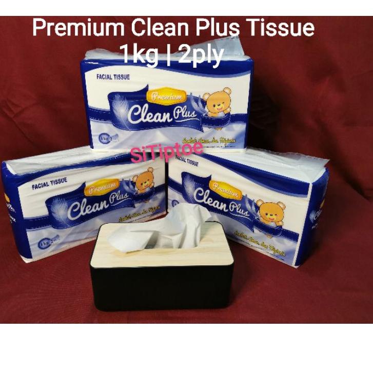 ● Premium Clean Plus 1 KG Facial Tissue Tisu 1kg / 1000 gram 2 ply Murah Soft Higienis ✯