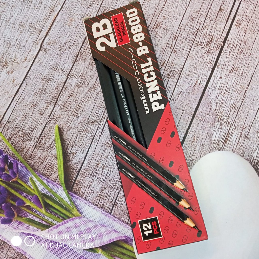 Pensil 2B Unicorn B-8800 2B Blacklead Pencil  Murah