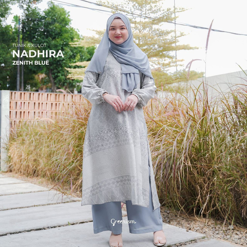 Greenism Sarimbit Motif Nadhira &amp; Nadhif Tunik Dan Kulot Quality Premium Syari'i -  Family Set Sarimbit Greenism