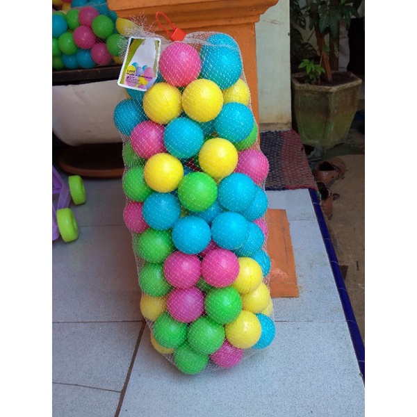 bola mandi bola warna-warni isi 100 merk L'BUG