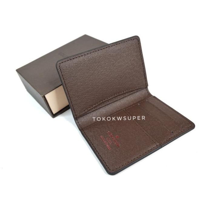 Unik Dompet Kartu Pria Lipat Cowok Lv Card Holder Kulit Import Terbatas