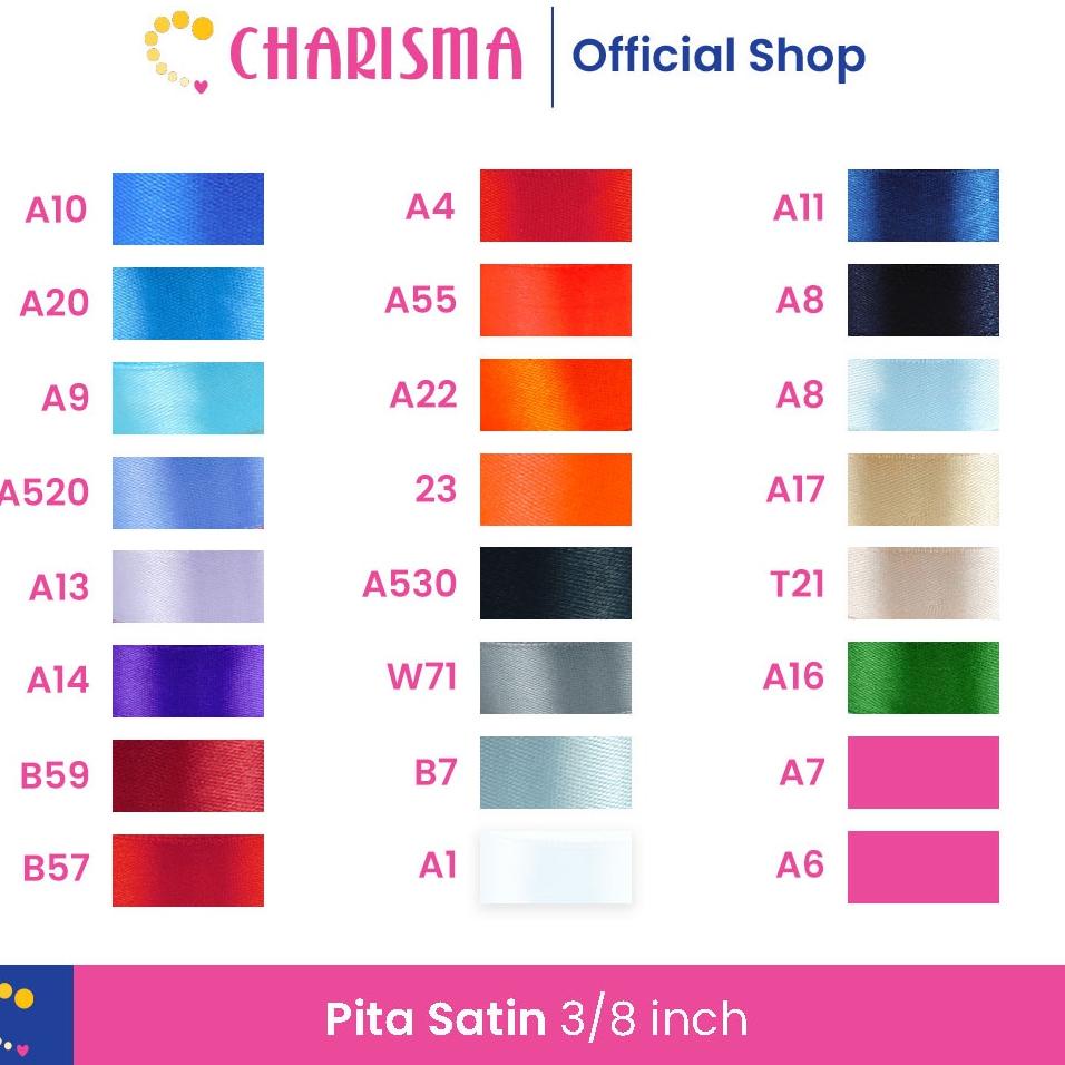 

COD Charisma Pita Satin Lebar 3/4 Inch (2 cm) - Satin Ribbon - Ikat Bunga Artificial Bungkus Kado Hiasan Seserahan Dekorasi Cake Harga 1 Roll isi 5pcs. (ART. 8808)