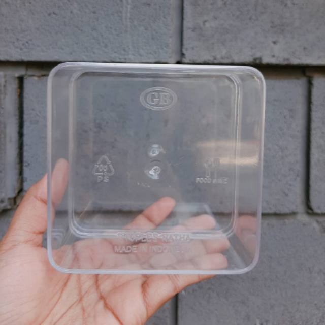 Toples kotak bening 250 ml / toples kue kering / toples tiramisu