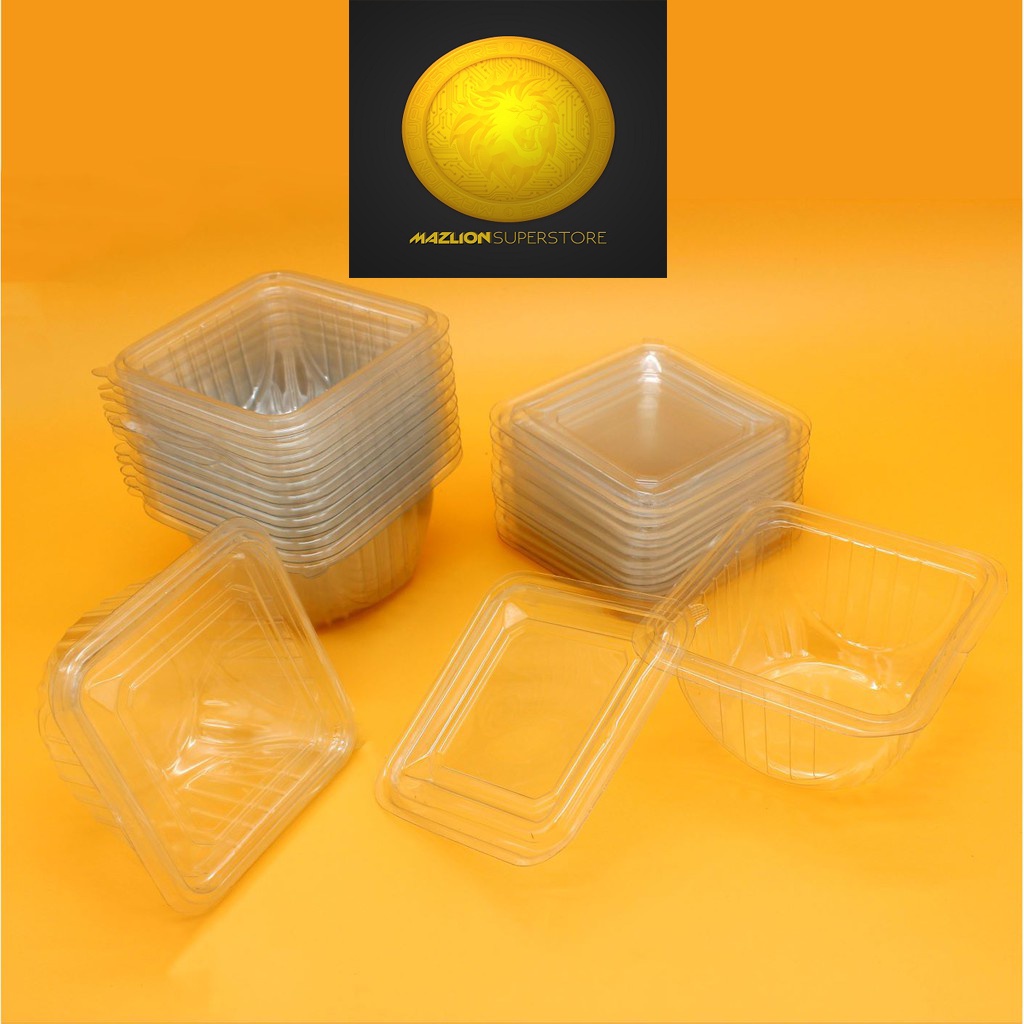 Mika Salad Bening Alas + Tutup / Mangkok Wadah Buah / Mika Wadah Puding 25Pcs per Bks