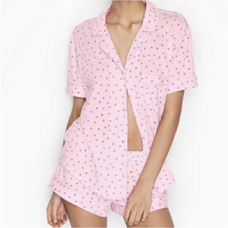 victoria secret short silk pajamas set
