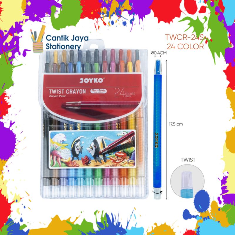 

Krayon Putar 24 Warna Twist Crayon Joyko TWCR-24S