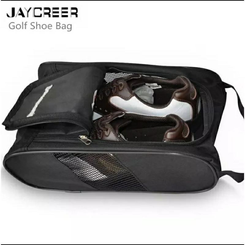Sepatu Golf Bag Ritsleting Tas Olahraga Sepatu Case Golf Tas Sepatu-Shoe Berisleting Membawa Tas