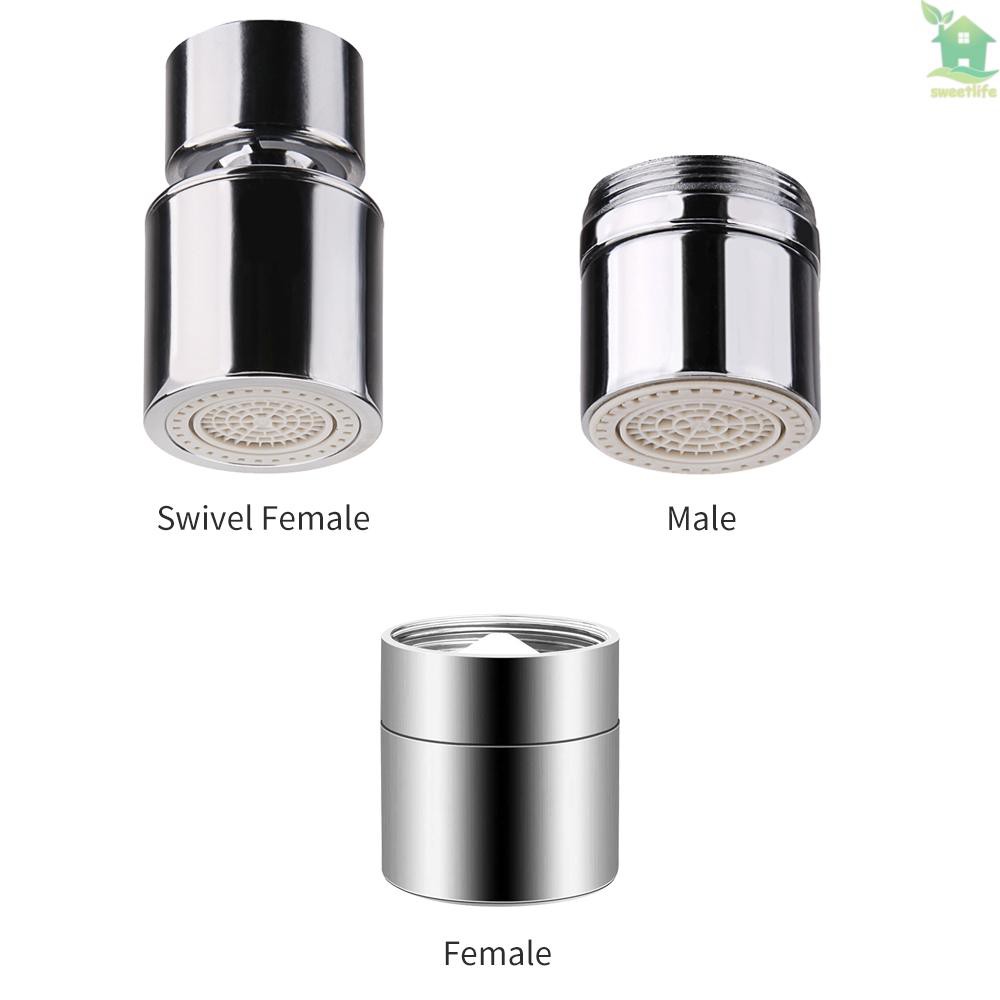 Faucet Sink Aerator Female Thread 360 Degree Swivel Faucet Aerator Dual Sprayer Bathroom Kitchen Sink Rotating Faucet Male Aerator Water Saving Copper Replacement Part Shopee Indonesia